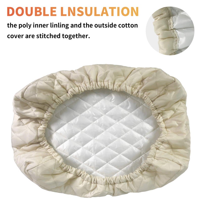 Homydom Air Conditioner Cover Inside,Window AC Unit Cover, Double Insulation with Elastic Strap, Light Yellow S-21"x 13"x 3.5"(L x H x D) - Image 4